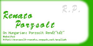 renato porzsolt business card